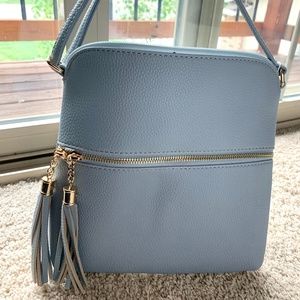 Baby Blue Tassle Crossbody